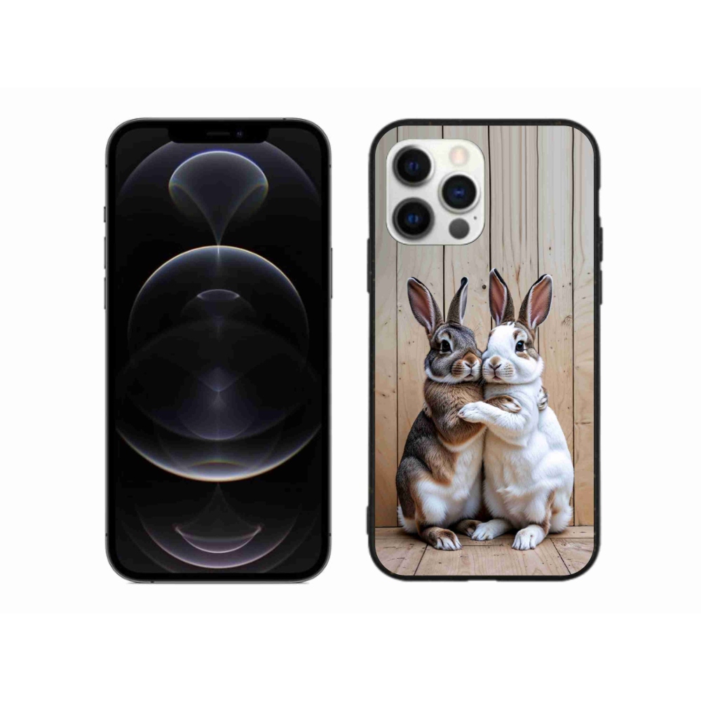 Gélový kryt mmCase na iPhone 12 Pro Max - králičie pár