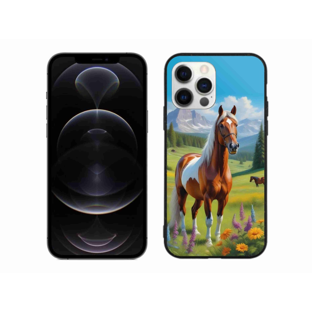 Gélový kryt mmCase na iPhone 12 Pro Max - kôň na lúke