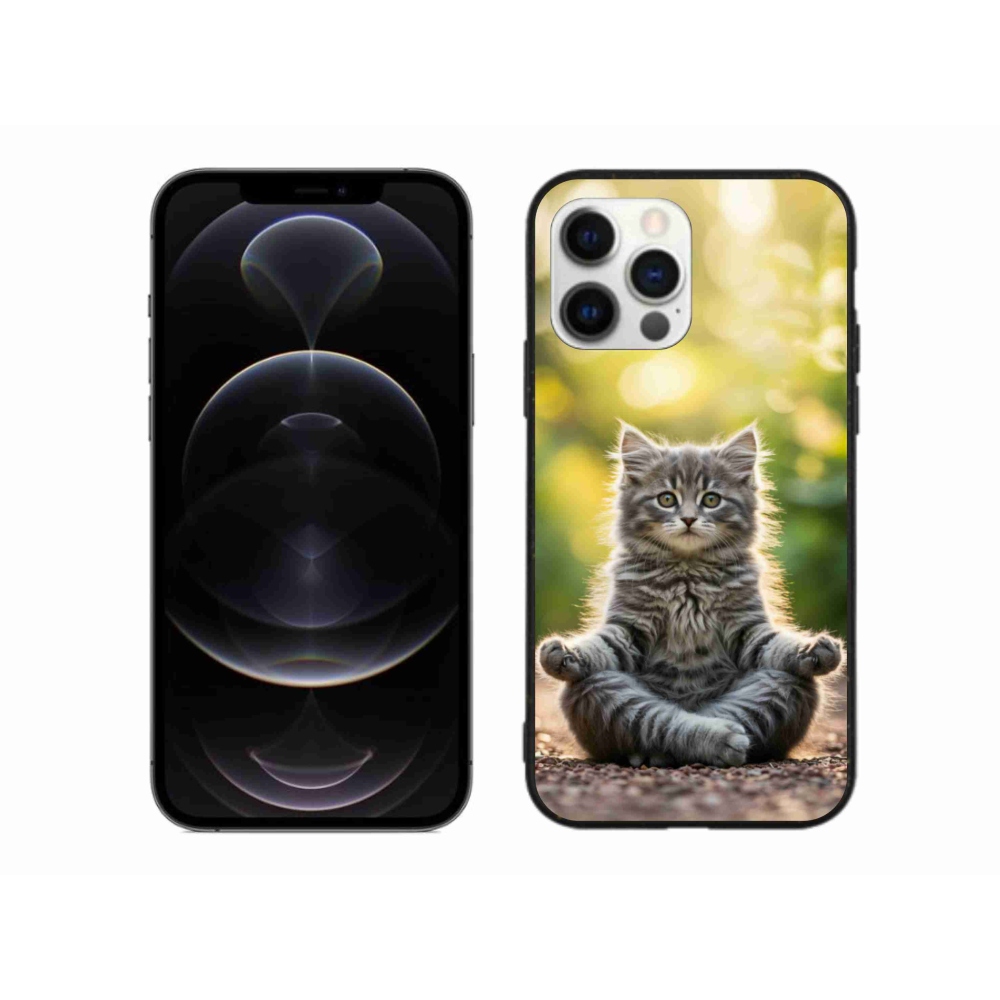 Gélový kryt mmCase na iPhone 12 Pro Max - meditujúce mačiatko
