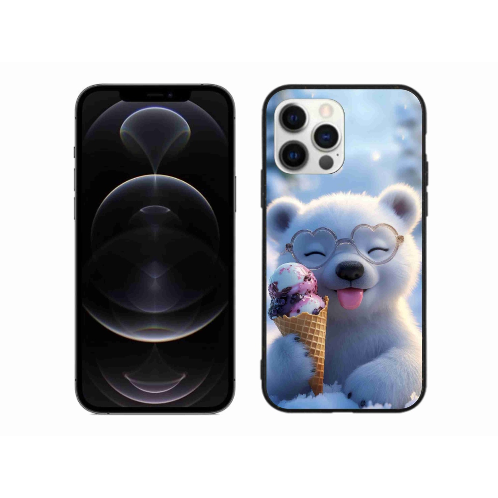 Gélový kryt mmCase na iPhone 12 Pro Max - medvedík so zmrzlinou