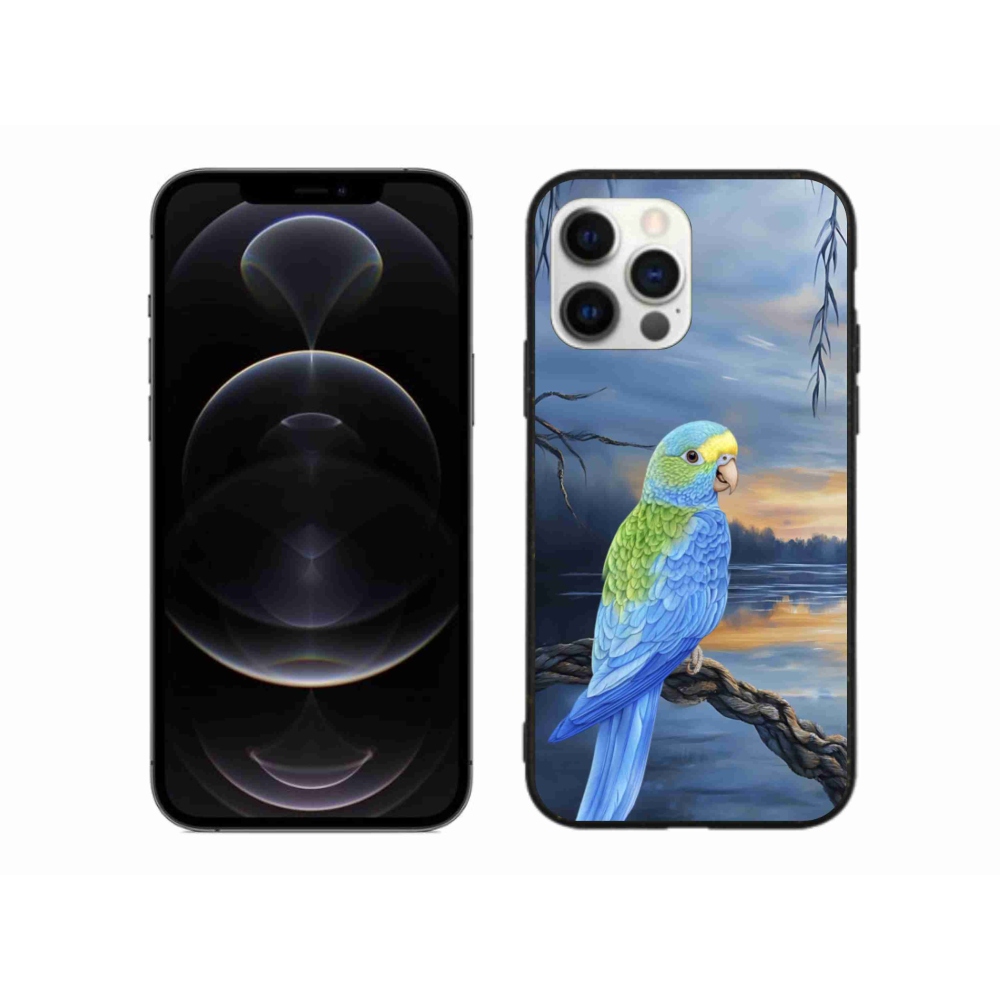 Gélový kryt mmCase na iPhone 12 Pro Max - modrý papagáj