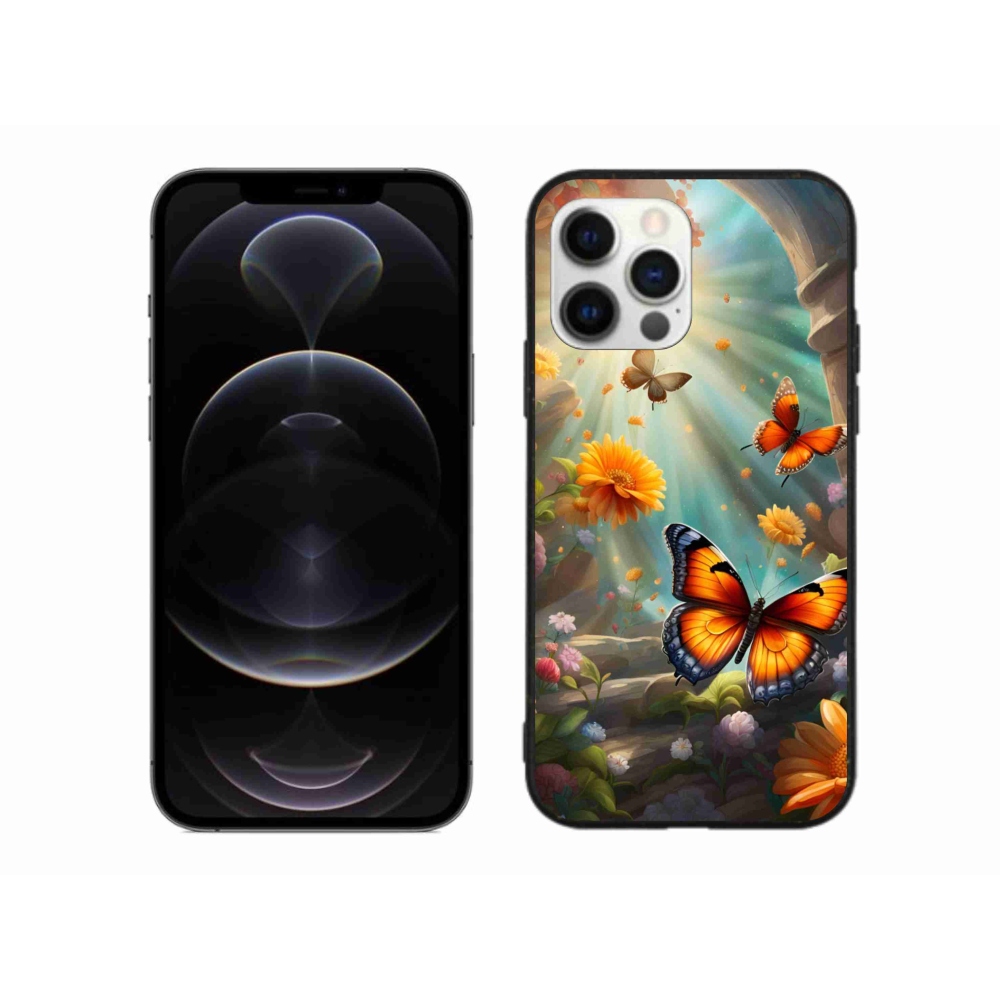 Gélový kryt mmCase na iPhone 12 Pro Max - motýlia záhrada 2