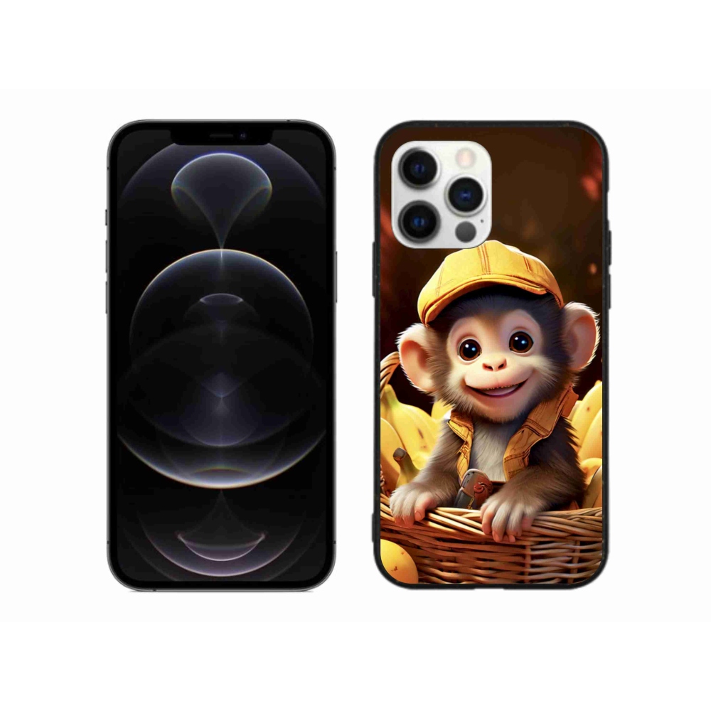 Gélový kryt mmCase na iPhone 12 Pro Max - opice v košíku