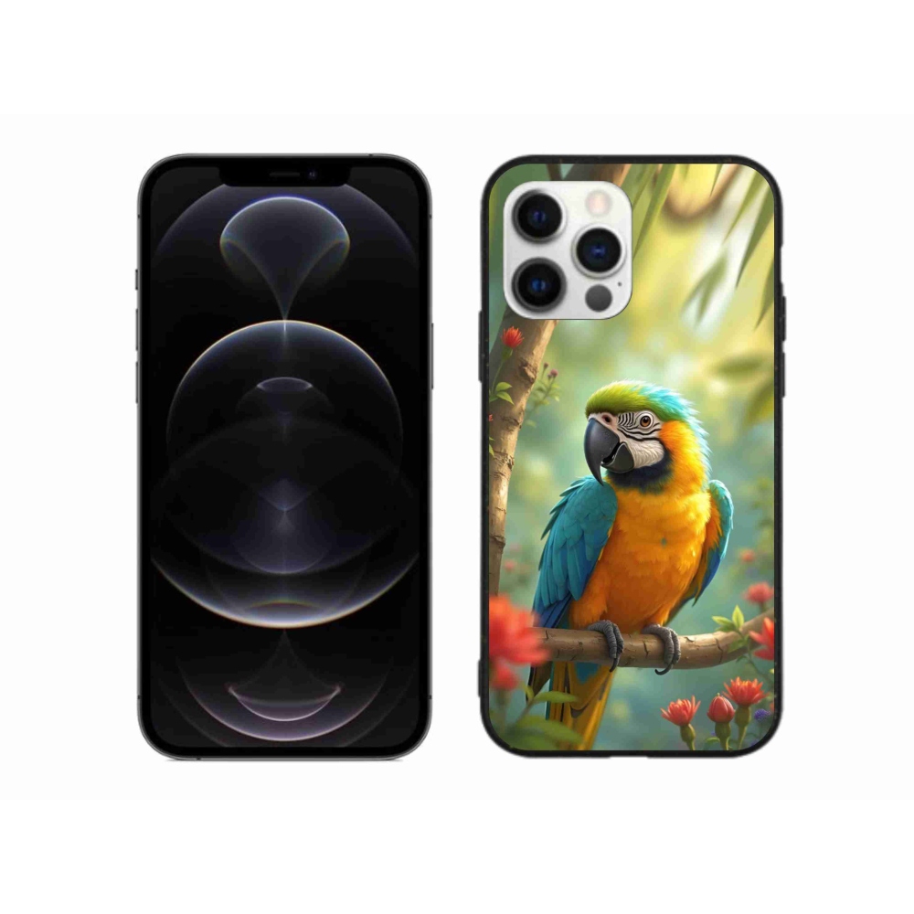 Gélový kryt mmCase na iPhone 12 Pro Max - papagáj ara modrožltá