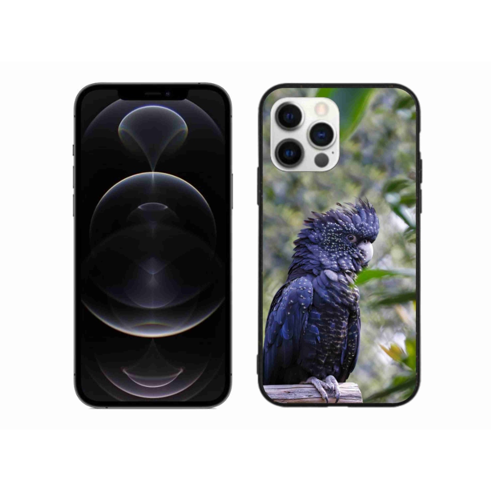 Gélový kryt mmCase na iPhone 12 Pro Max - papagáj kakadu čierny