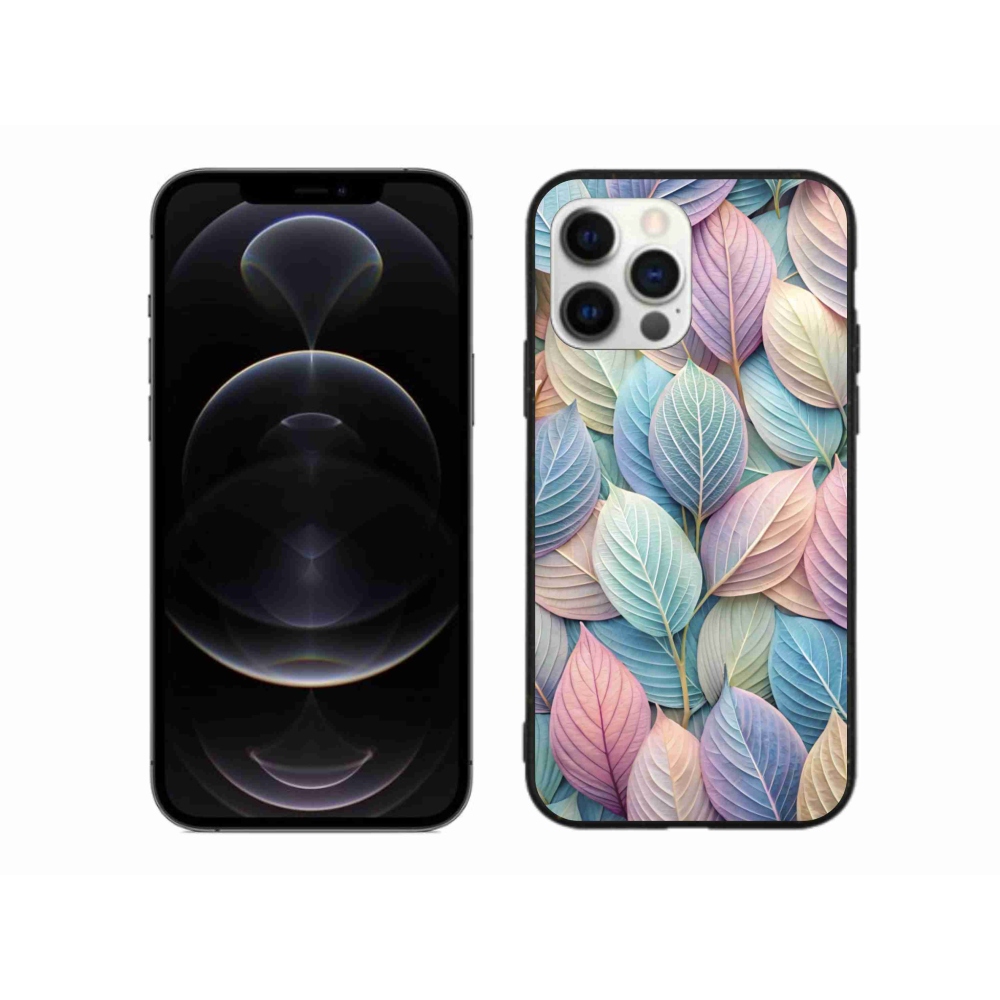 Gélový kryt mmCase na iPhone 12 Pro Max - pastelové listy