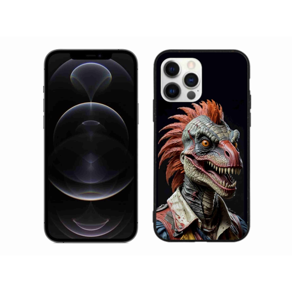 Gélový kryt mmCase na iPhone 12 Pro Max - punk dinosaurus