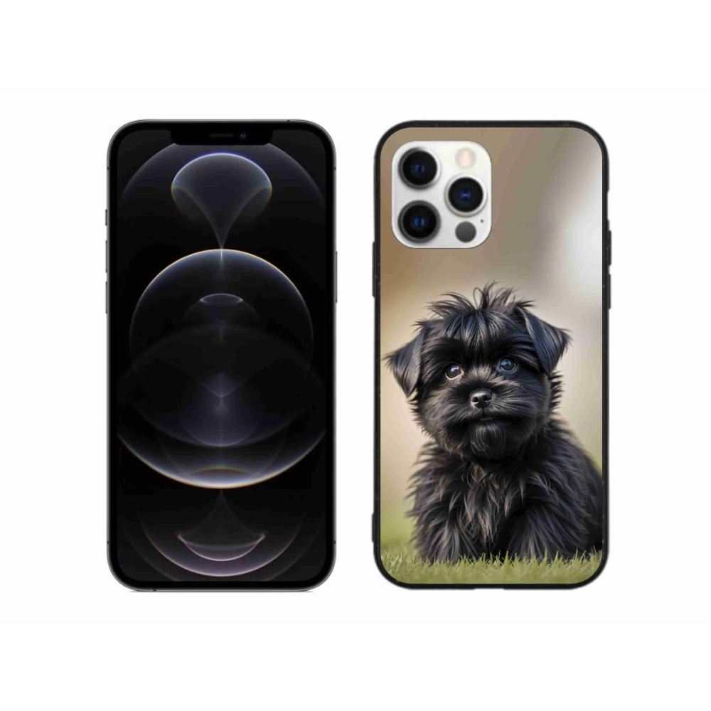 Gélový kryt mmCase na iPhone 12 Pro Max - roztomilý čierny psík