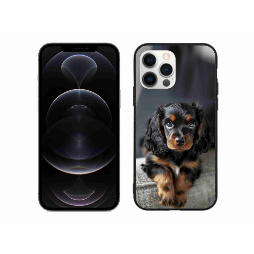 Gélový kryt mmCase na iPhone 12 Pro Max - roztomilý dlhosrstý jazvečík