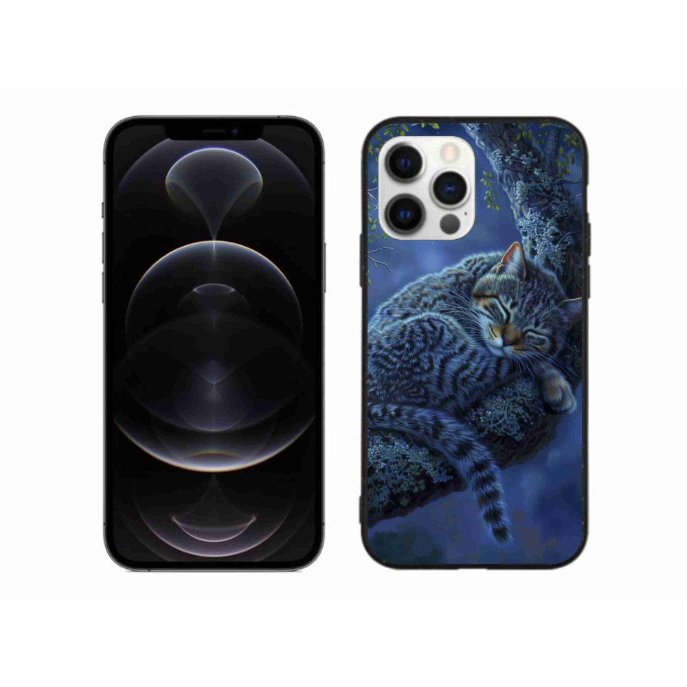 Gélový kryt mmCase na iPhone 12 Pro Max - spiaca mačka