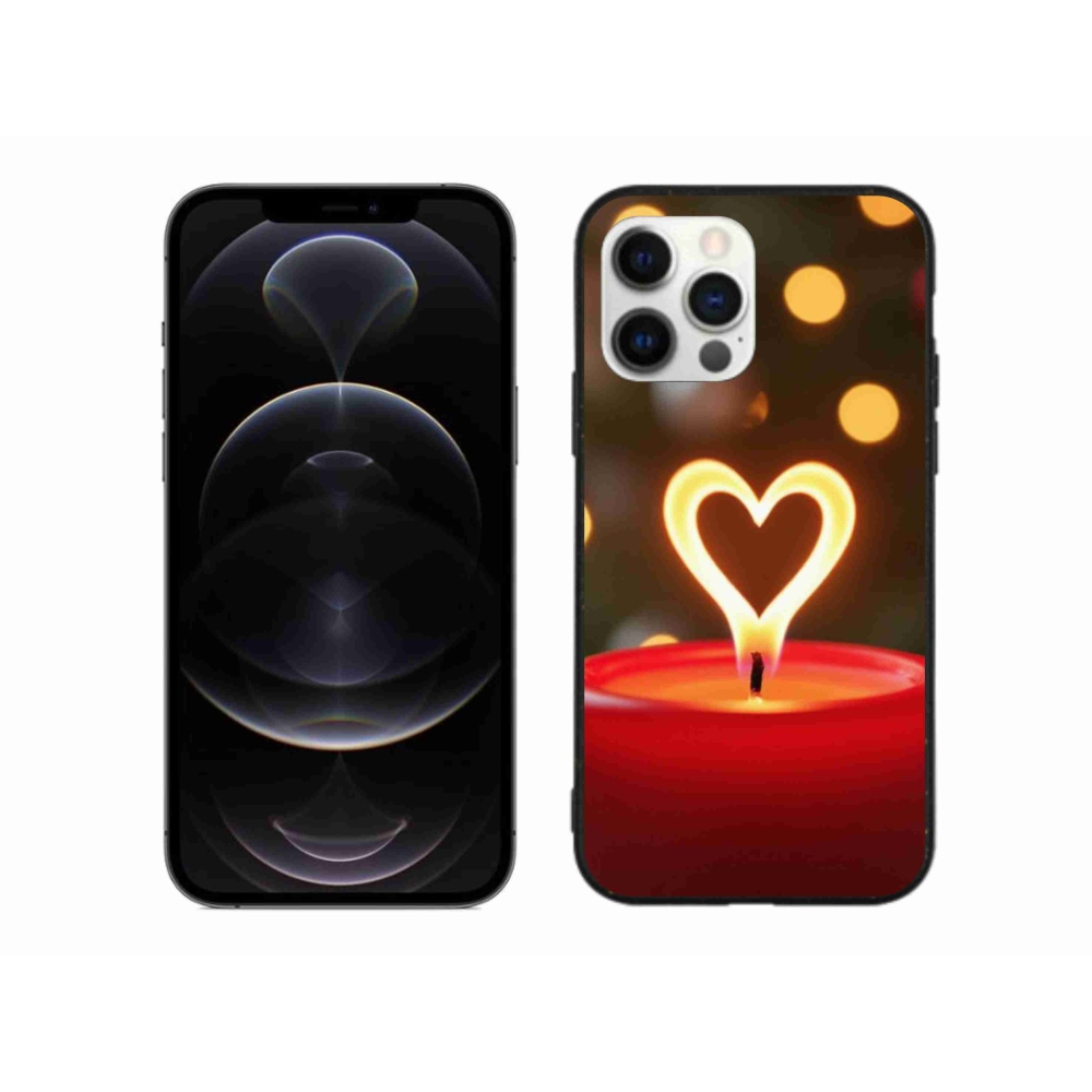 Gélový kryt mmCase na iPhone 12 Pro Max - srdce z plameňa