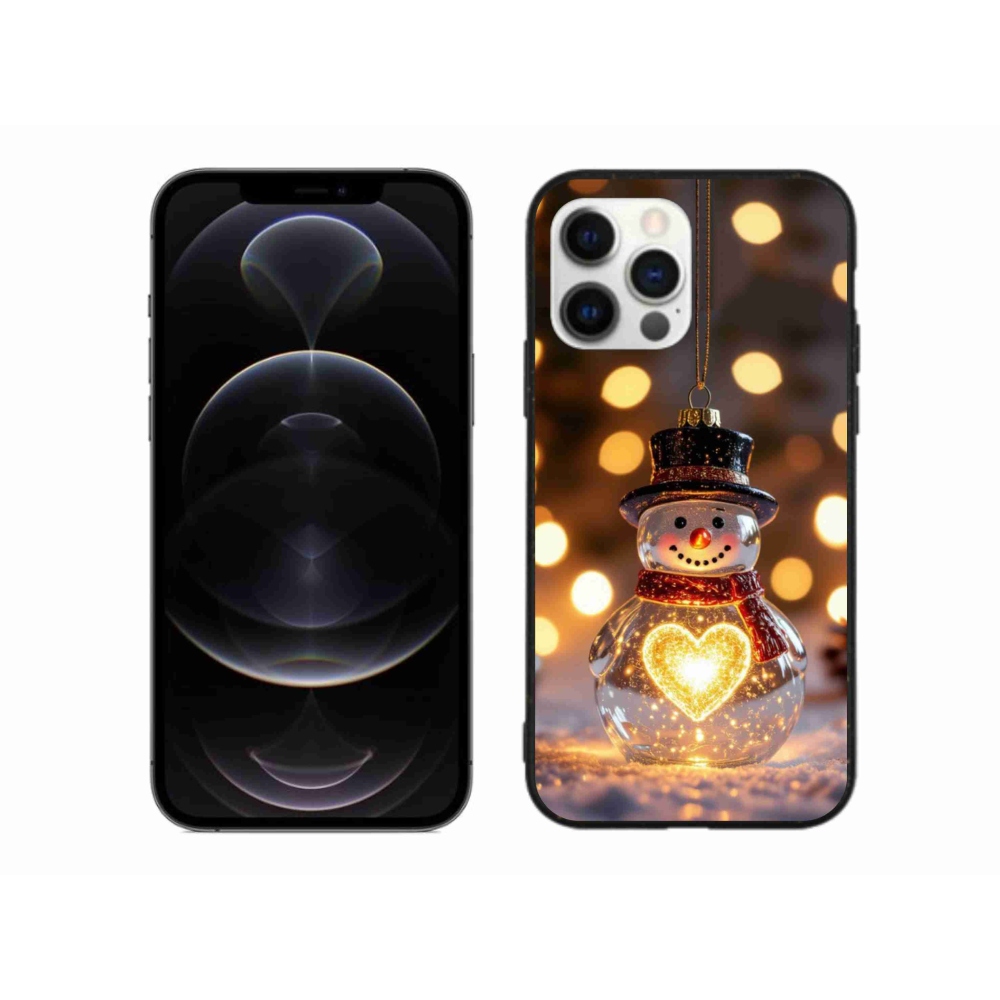 Gélový kryt mmCase na iPhone 12 Pro Max - svietiaci vianočný snehuliak