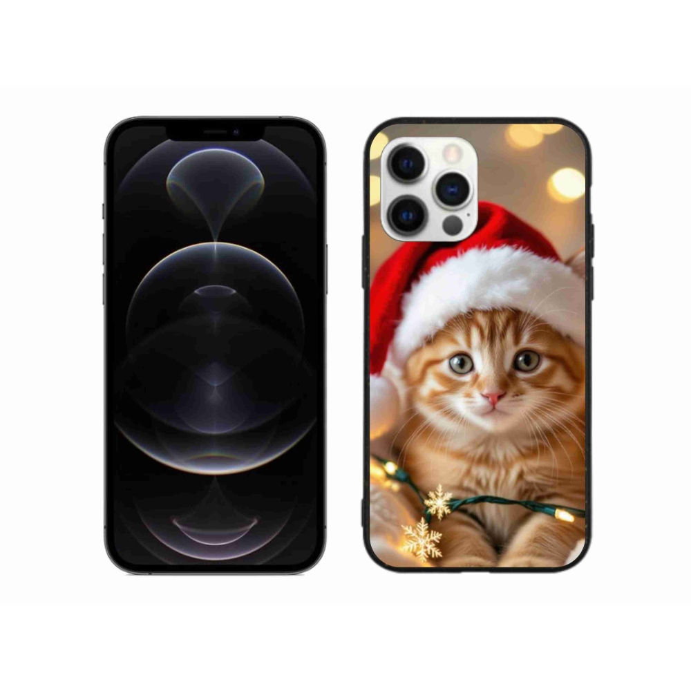 Gélový kryt mmCase na iPhone 12 Pro Max - vianočné mačiatko