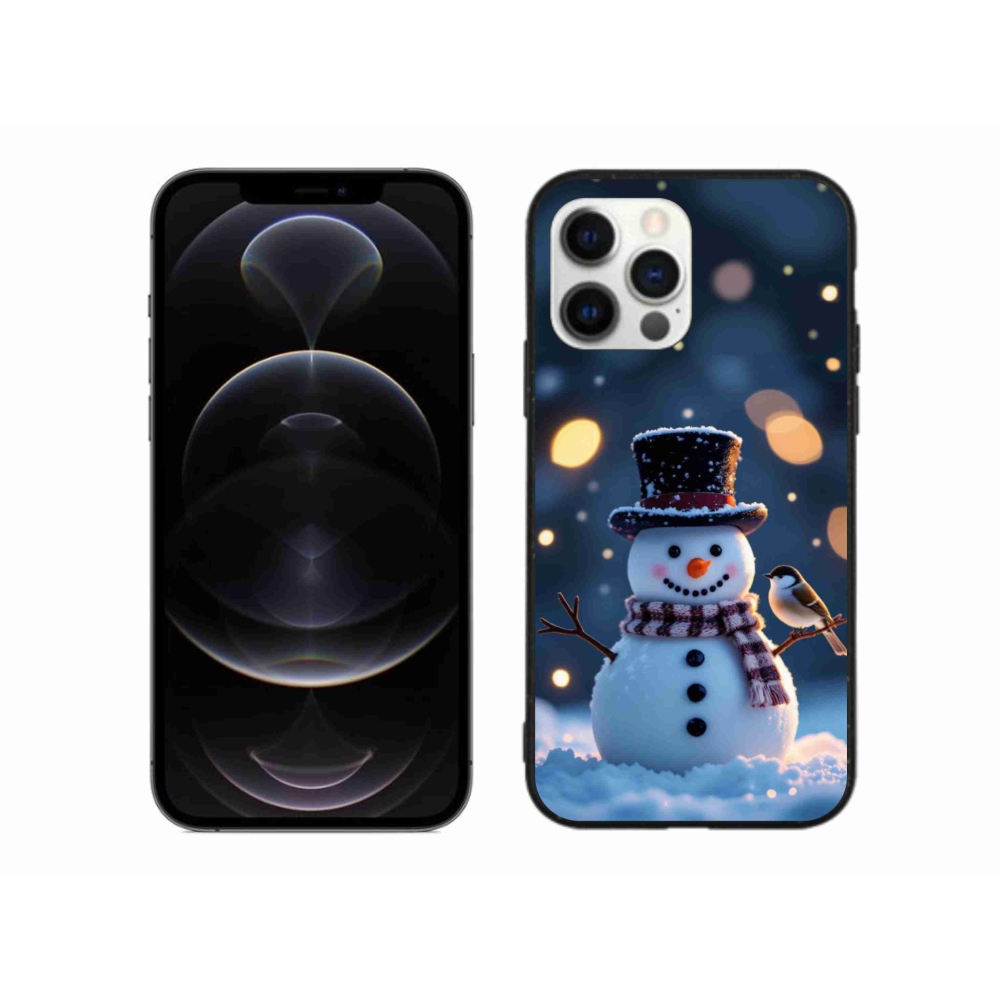 Gélový kryt mmCase na iPhone 12 Pro Max - vianočný snehuliak