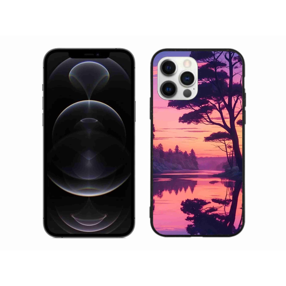 Gélový kryt mmCase na iPhone 12 Pro Max - západ slnka nad jazerom