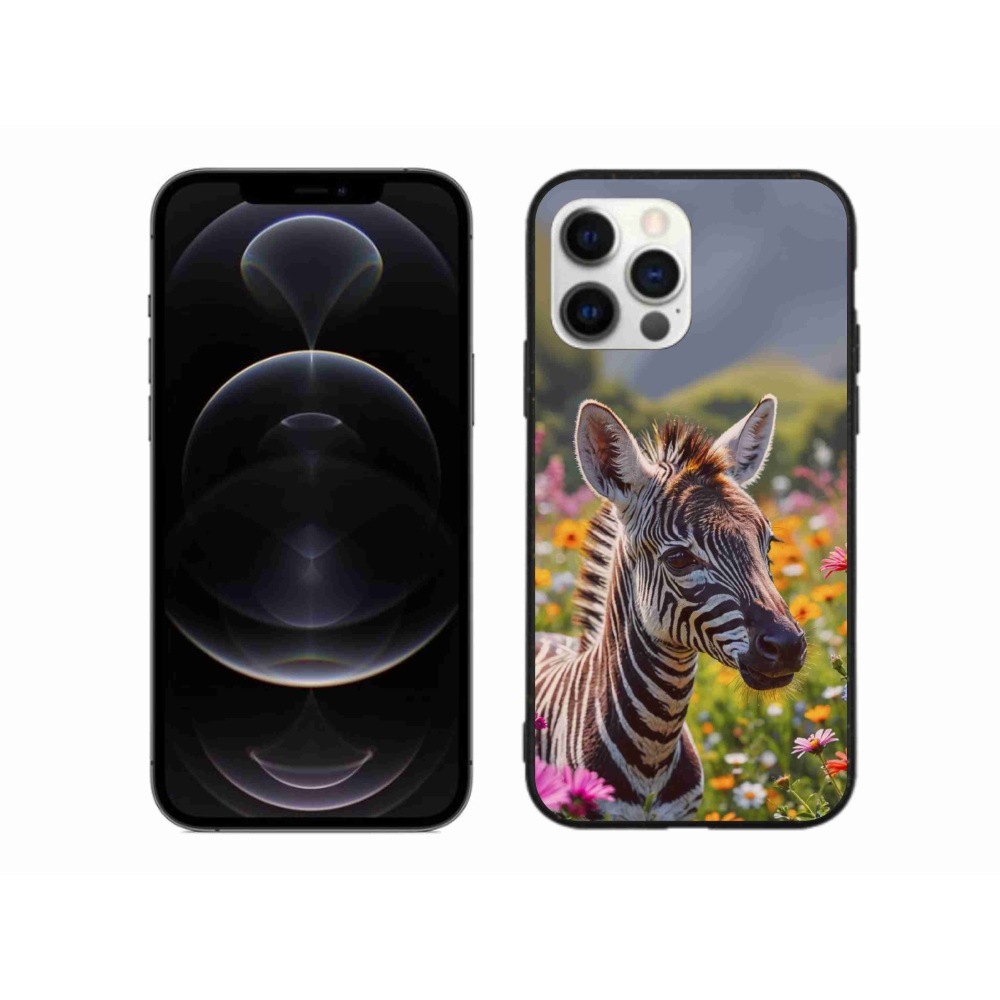 Gélový kryt mmCase na iPhone 12 Pro Max - zebra na lúke