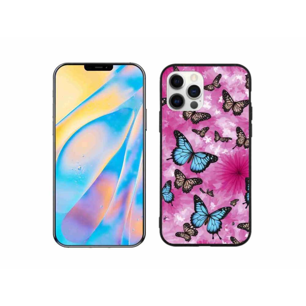 Gélový kryt mmCase na iPhone 12 Pro - motýlia záhrada