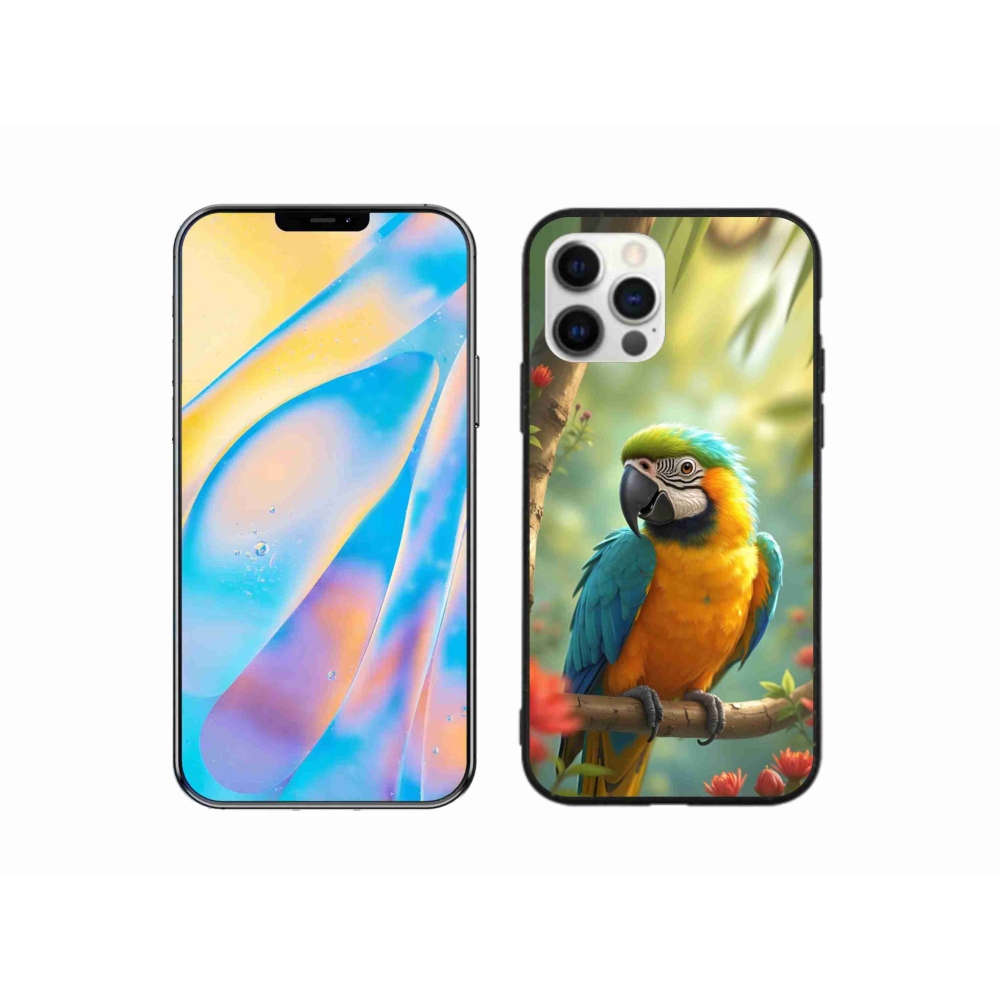 Gélový kryt mmCase na iPhone 12 Pro - papagáj ara modrožltá