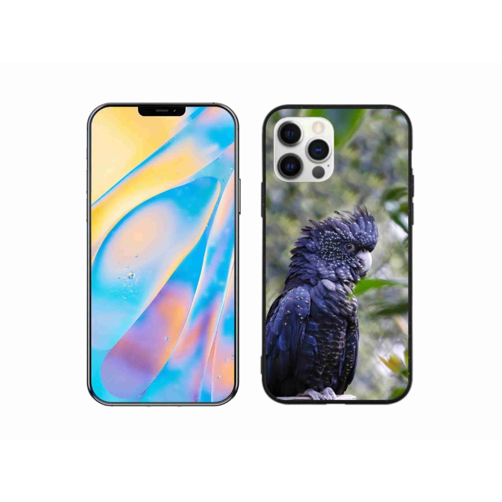 Gélový kryt mmCase na iPhone 12 Pro - papagáj kakadu čierny