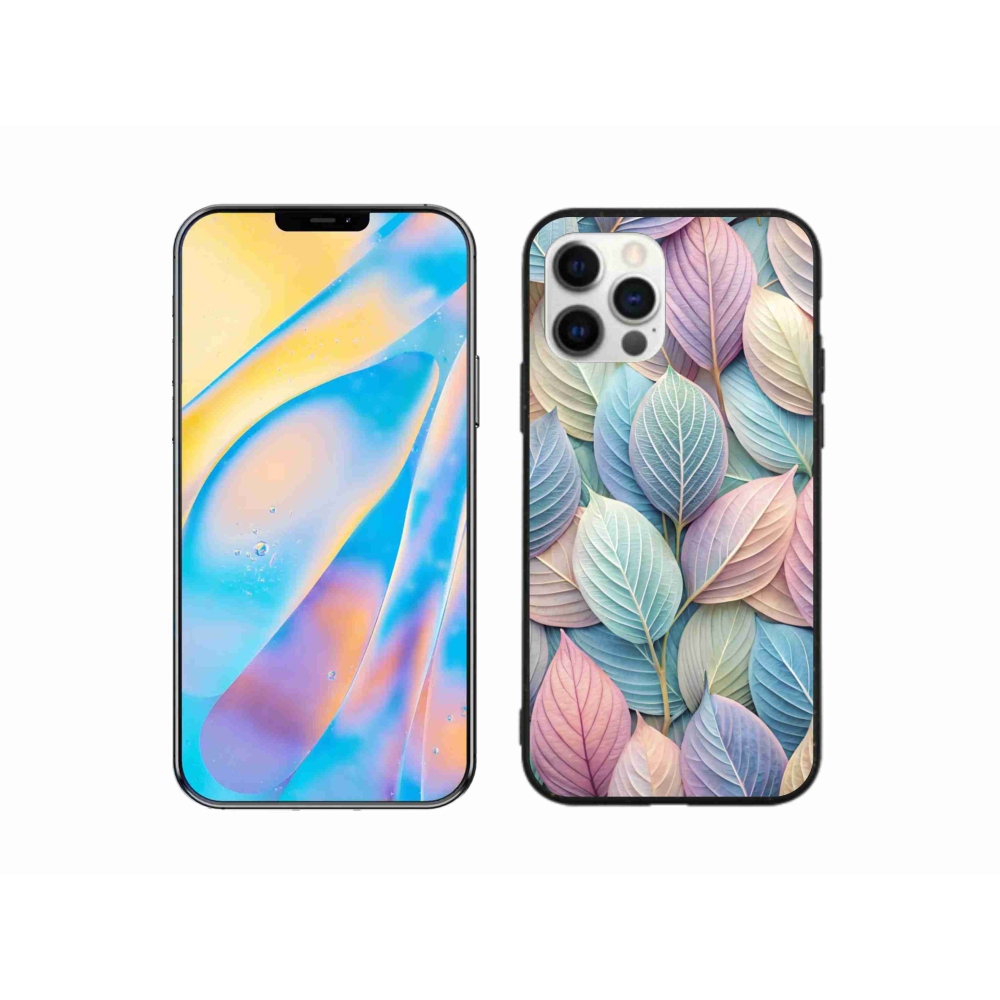 Gélový kryt mmCase na iPhone 12 Pro - pastelové listy