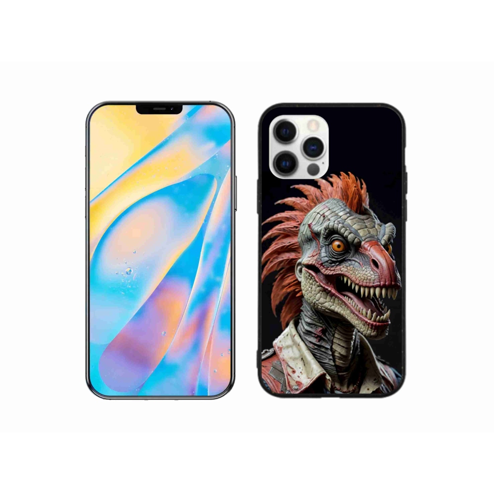 Gélový kryt mmCase na iPhone 12 Pro - punk dinosaurus