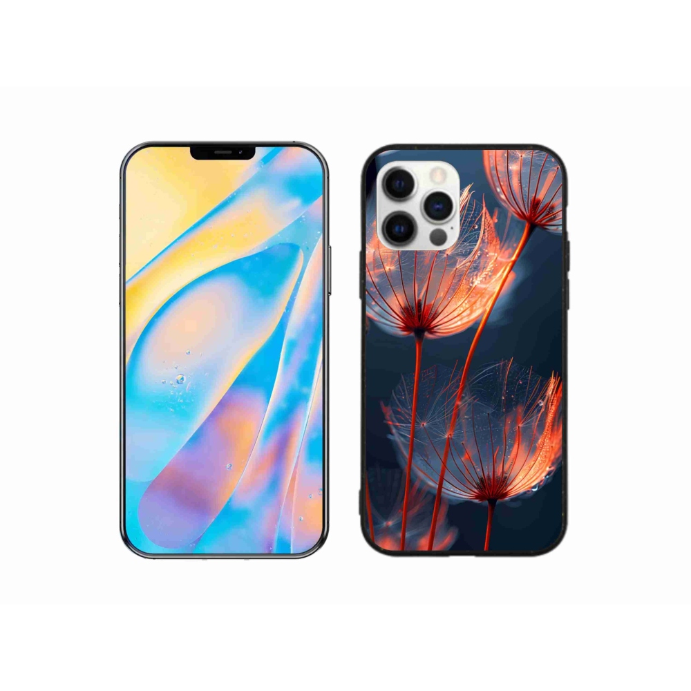 Gélový kryt mmCase na iPhone 12 Pro - svetielkujúce páperie