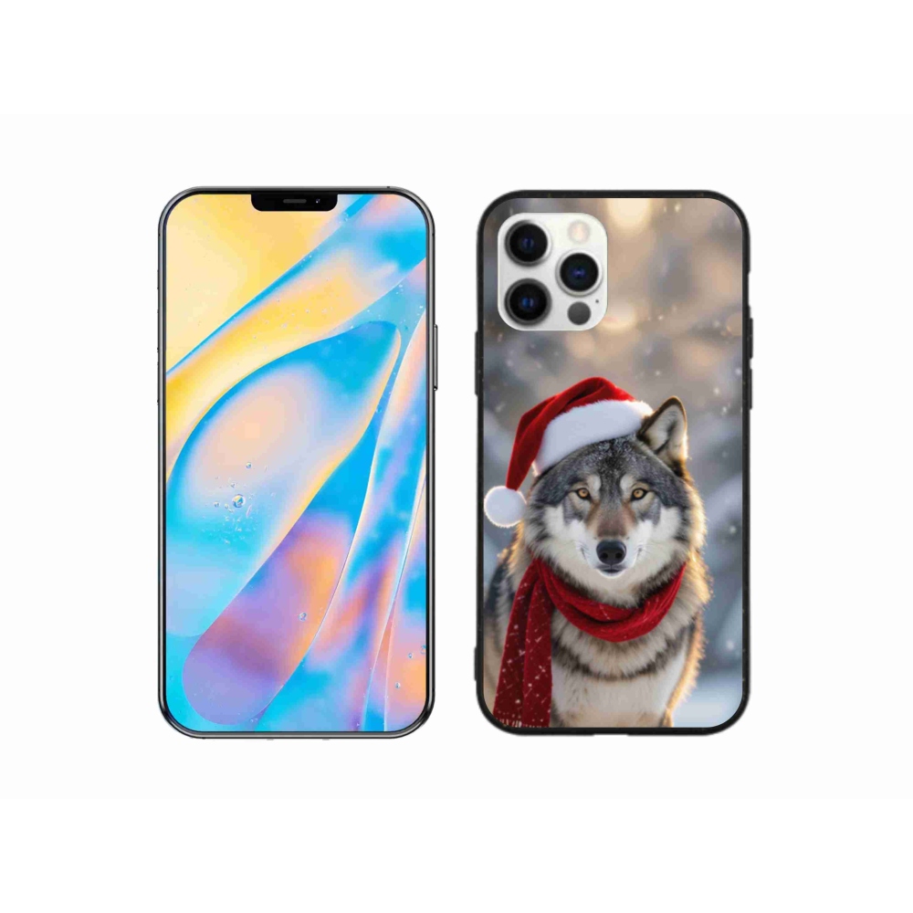 Gélový kryt mmCase na iPhone 12 Pro - vianočný vlk