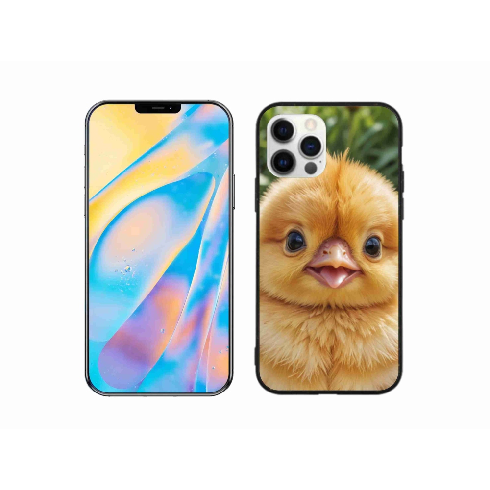 Gélový kryt mmCase na iPhone 12 Pro - veselé kuriatko