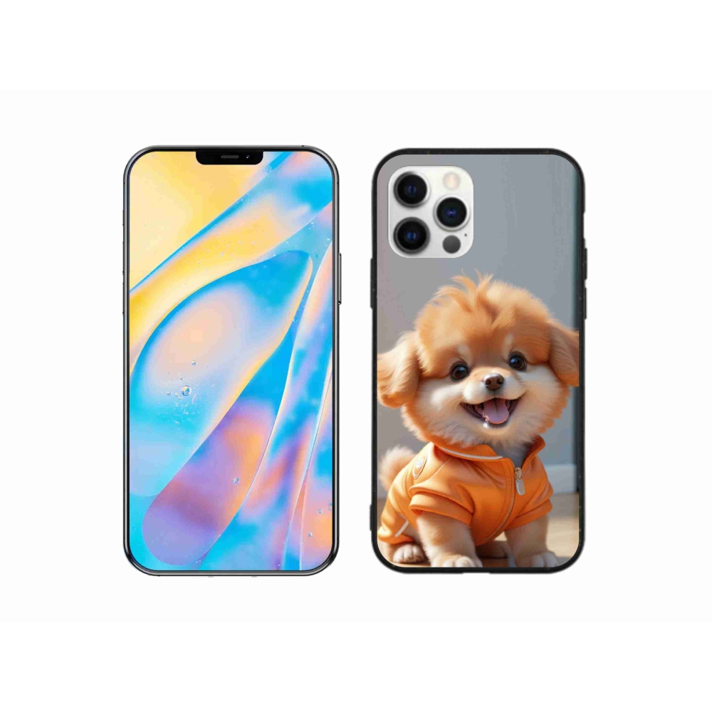 Gélový kryt mmCase na iPhone 12 - roztomilý pomeranian v mikine