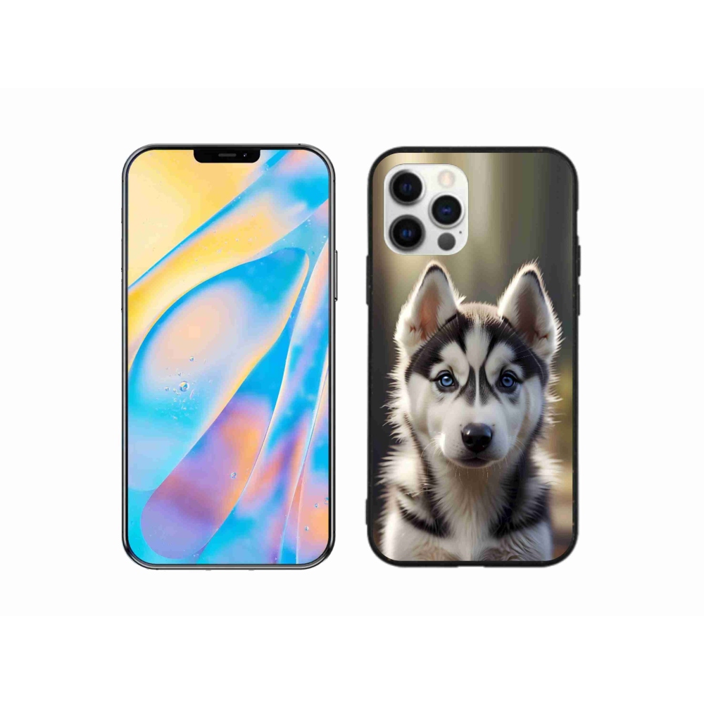 Gélový kryt mmCase na iPhone 12 - roztomilý sibírsky husky