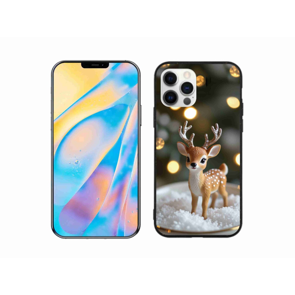 Gélový kryt mmCase na iPhone 12 - roztomilý vianočný jeleň