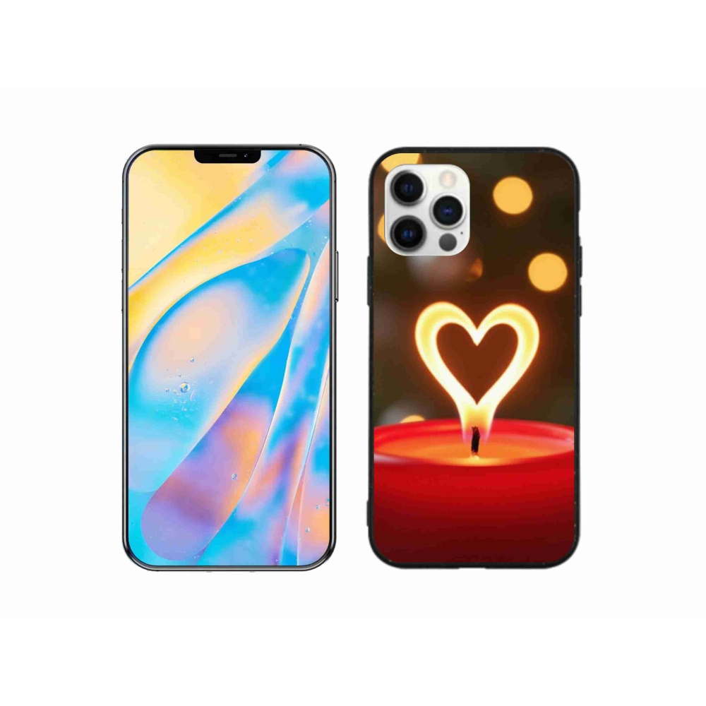 Gélový kryt mmCase na iPhone 12 - srdce z plameňa