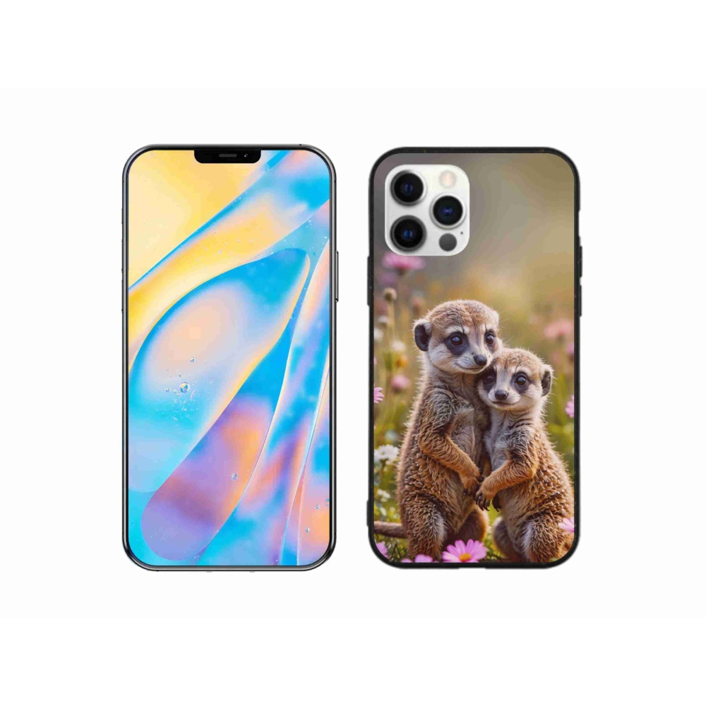 Gélový kryt mmCase na iPhone 12 - surikatí duo