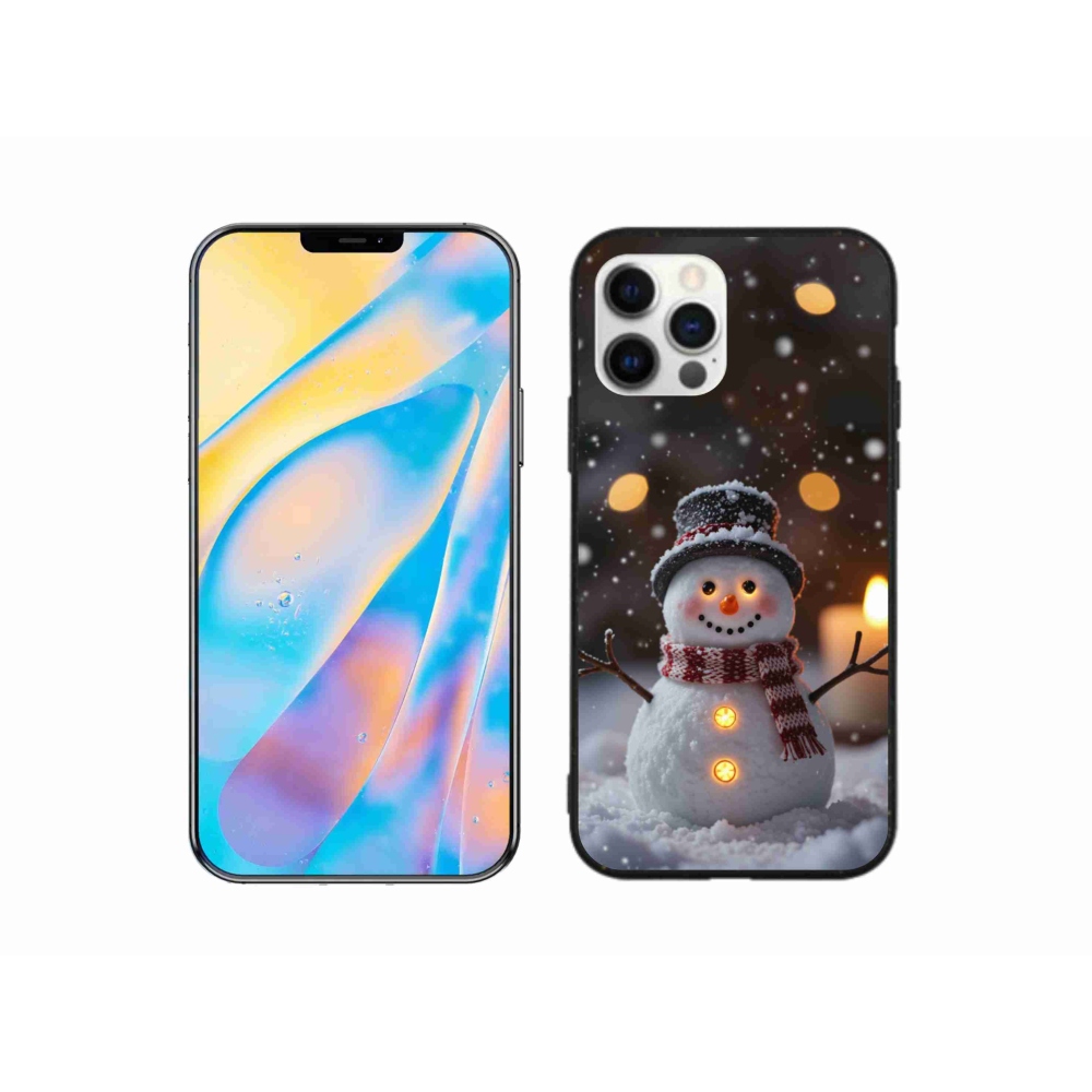 Gélový kryt mmCase na iPhone 12 - veselý snehuliak
