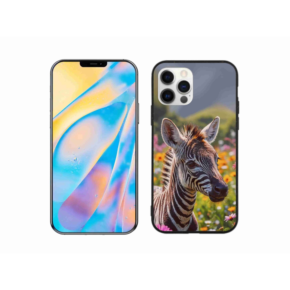 Gélový kryt mmCase na iPhone 12 - zebra na lúke