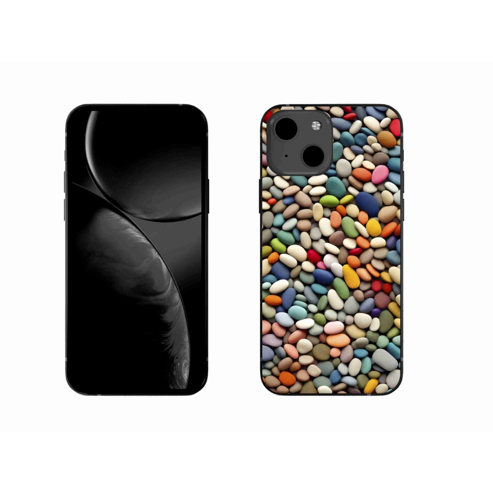 Gélový kryt mmCase na iPhone 13 - farebné kamienky 2