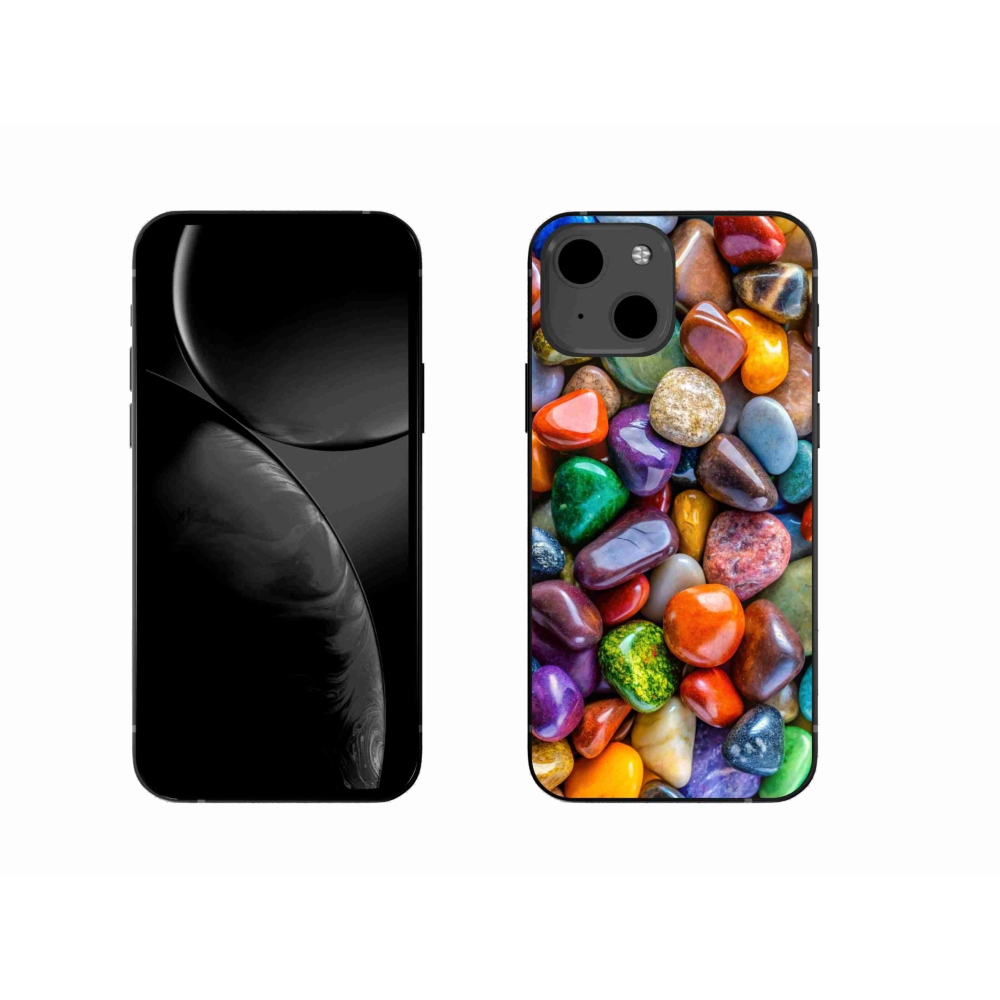 Gélový kryt mmCase na iPhone 13 - farebné kamienky
