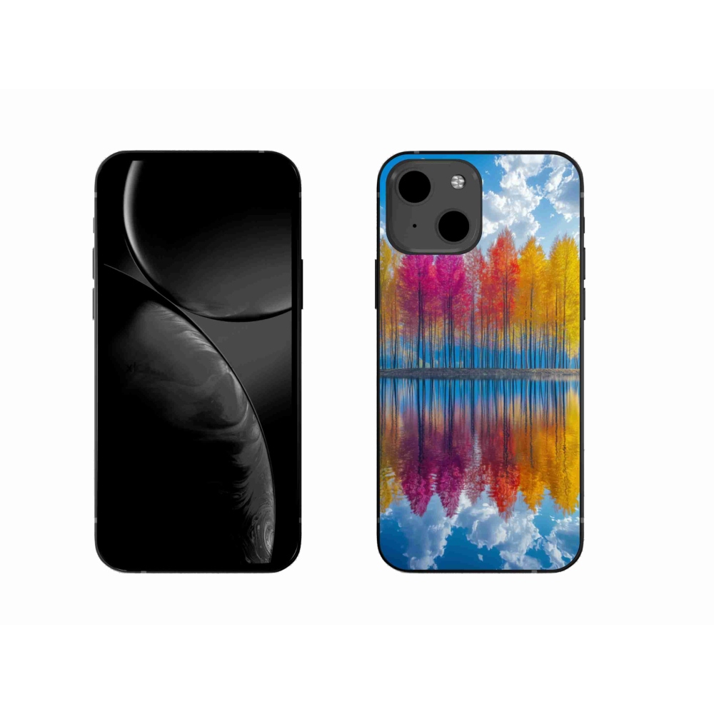 Gélový kryt mmCase na iPhone 13 - farebné stromy