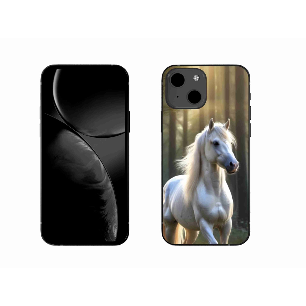Gélový kryt mmCase na iPhone 13 - biely kôň 3