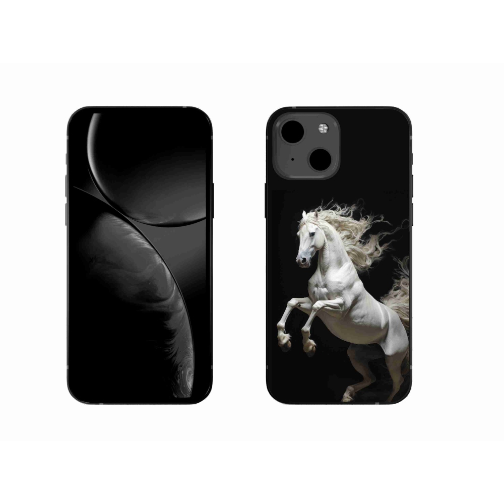Gélový kryt mmCase na iPhone 13 - biely kôň 4