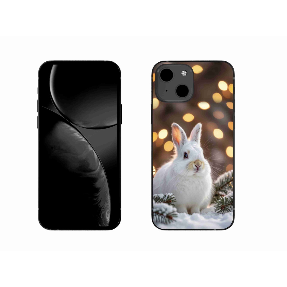 Gélový kryt mmCase na iPhone 13 - biely zajac
