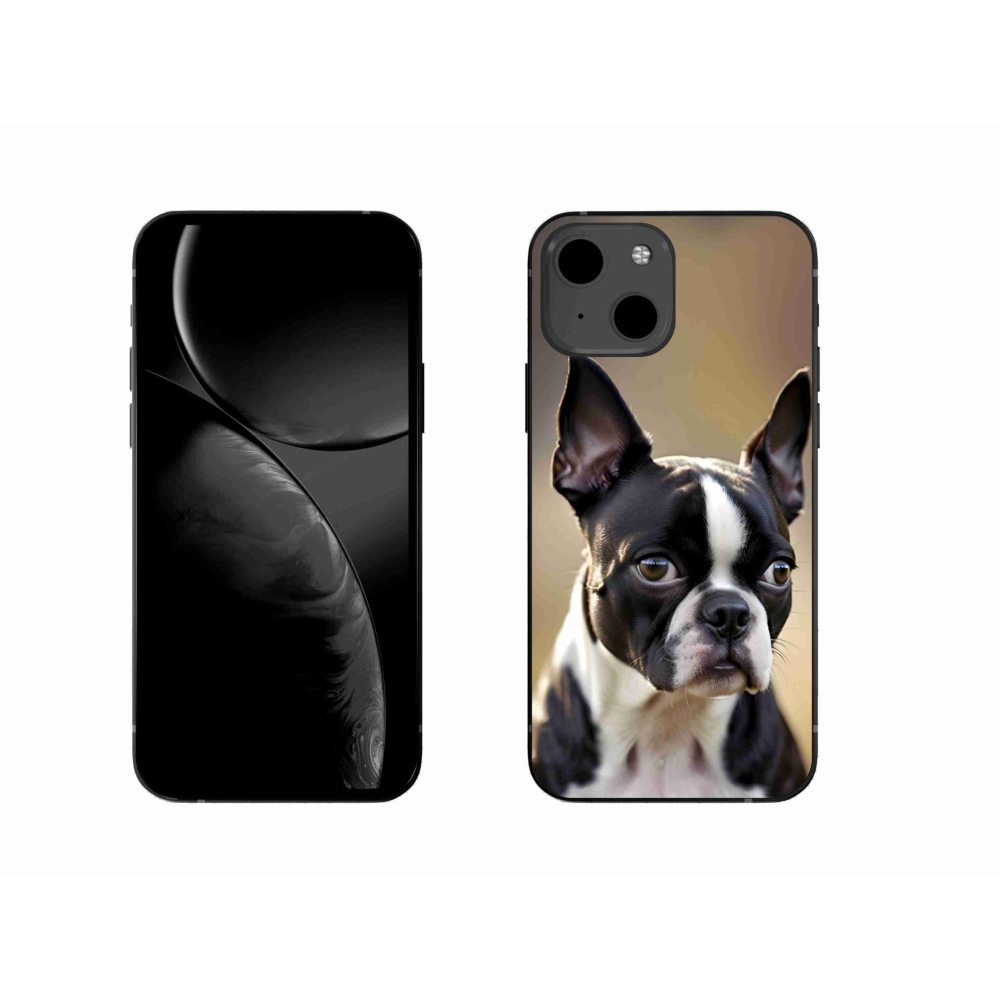 Gélový kryt mmCase na iPhone 13 - bostonský teriér