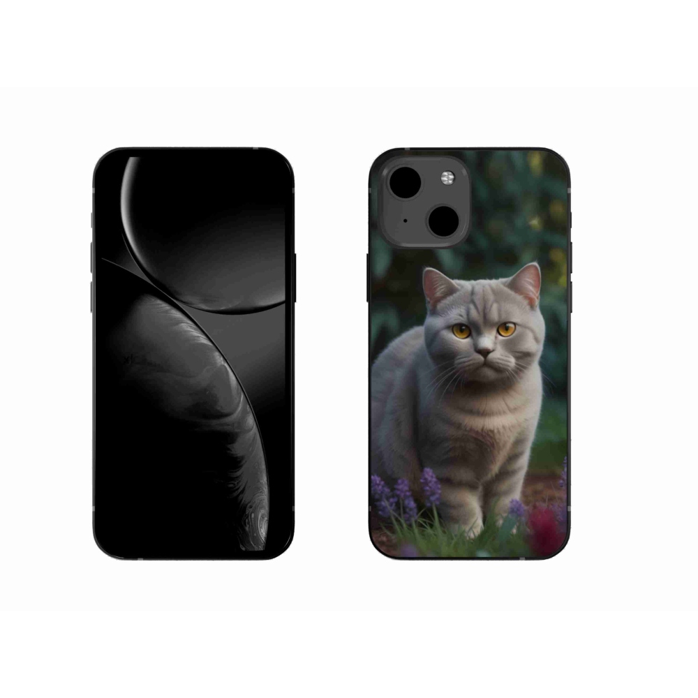 Gélový kryt mmCase na iPhone 13 - britská mačka