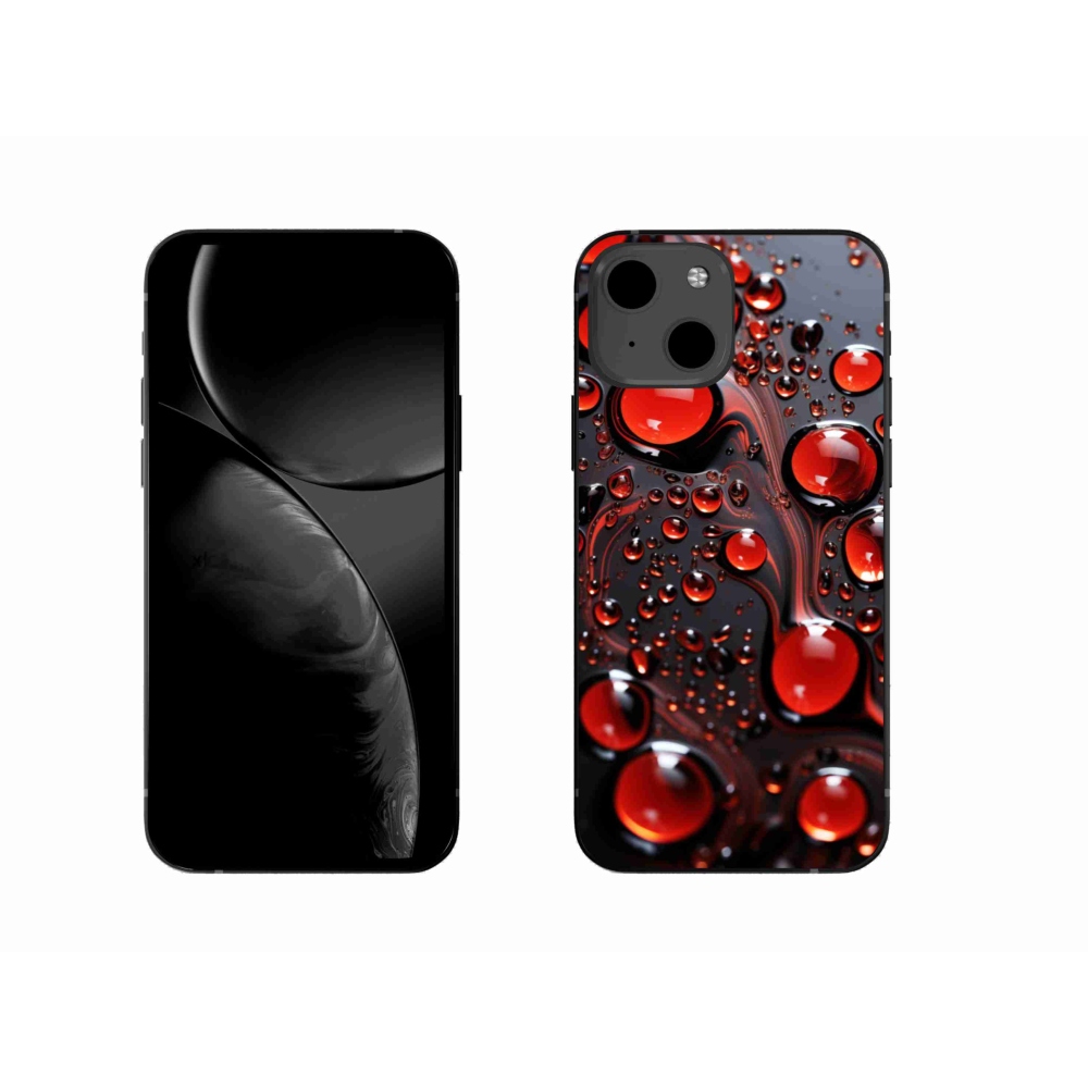 Gélový kryt mmCase na iPhone 13 - červené kvapky 2