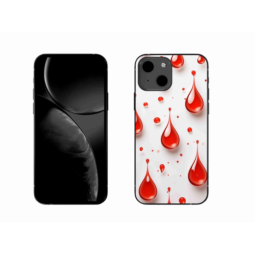 Gélový kryt mmCase na iPhone 13 - červené kvapky