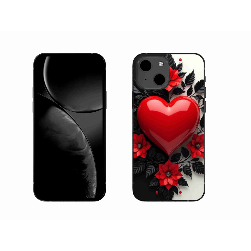 Gélový kryt mmCase na iPhone 13 - červené srdce