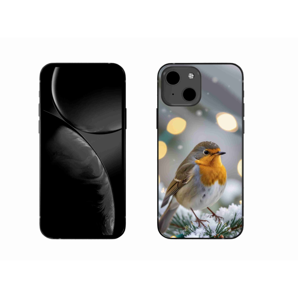 Gélový kryt mmCase na iPhone 13 - červienka v zime