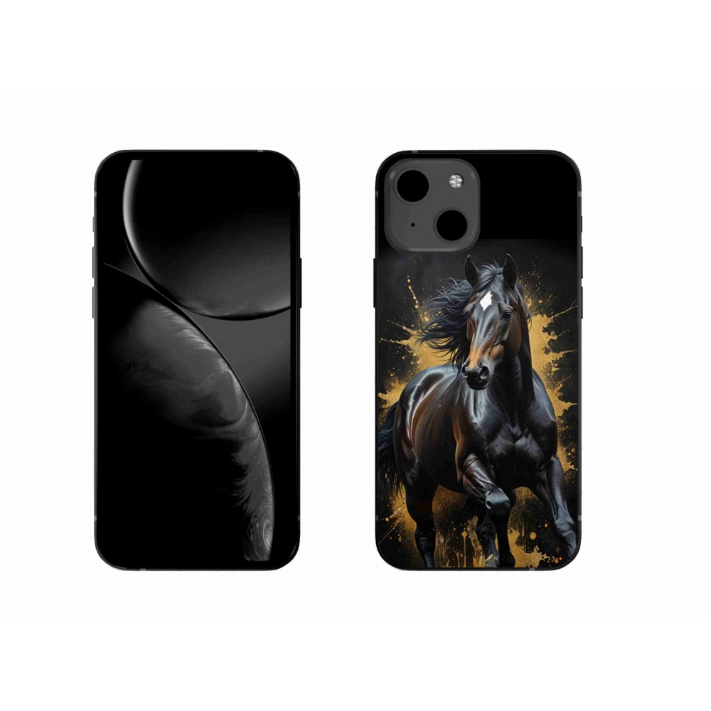 Gélový kryt mmCase na iPhone 13 - elegantný čierny žrebec