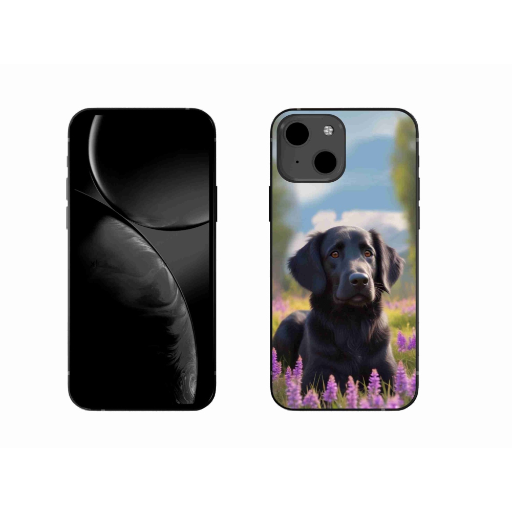 Gélový kryt mmCase na iPhone 13 - elegantný čierny retriever