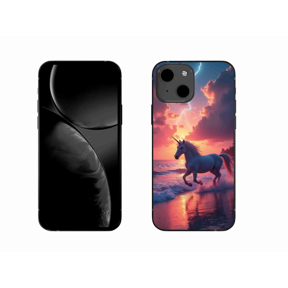 Gélový kryt mmCase na iPhone 13 - jednorožec na pláži